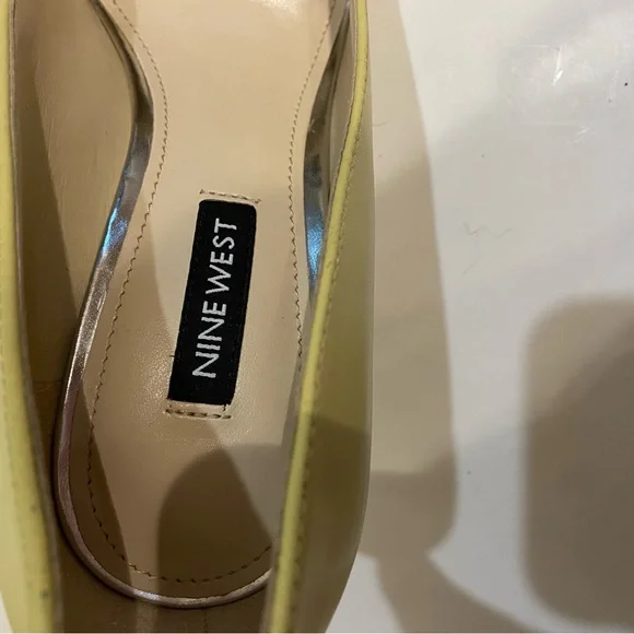 Yellow Block Heel Nine West Cara Pump Heels (Women’s 6.5) - Picture 10 of 12